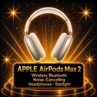 APPLE AirPods Max 2 Wireless Bluetooth Noise-Cancelling Headphones - Starlight (£390 ALT)