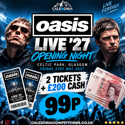 WIN 2 TICKETS TO OASIS + £200 CASH