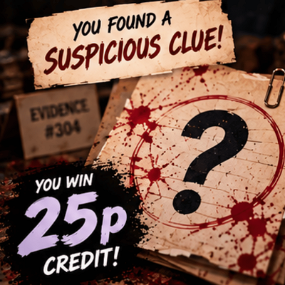 ❓ You found a Suspicious Clue - 25p Credit