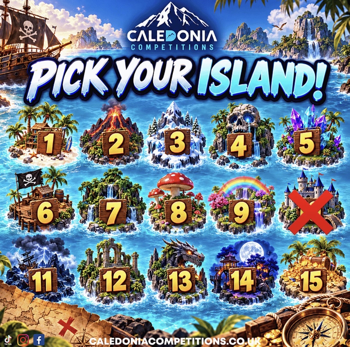 🏝️ MYSTERY ISLAND HUNT - INSTANT WINS 🏴‍☠️
