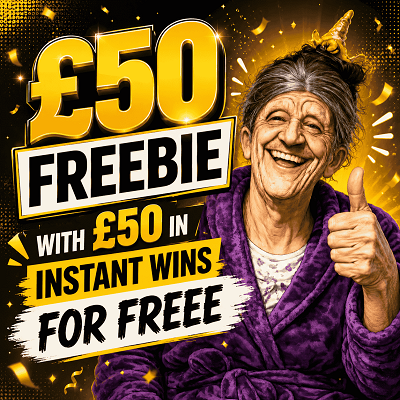 🎁 £50 FREEBIE + £50 OF INSTANT WINS!