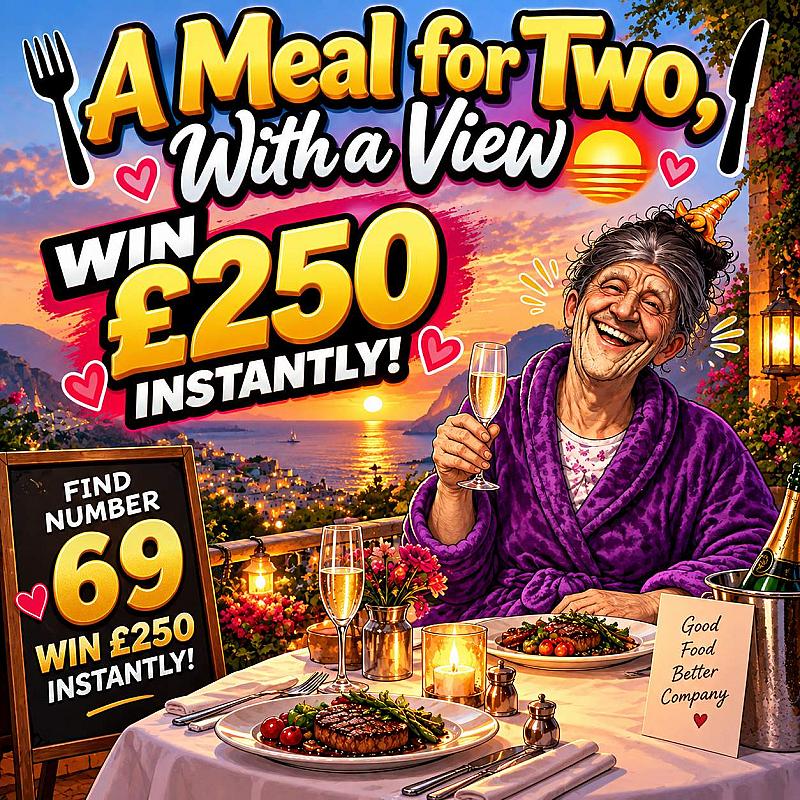 🍽️ A Meal for Two, With a View 🌅 WIN £250 INSTANTLY! 💷🔥