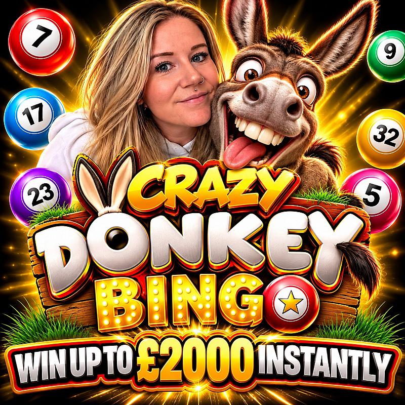 🐴 Crazy Donkey Bingo – Win Up to £2,000 Instantly! 🎱💰