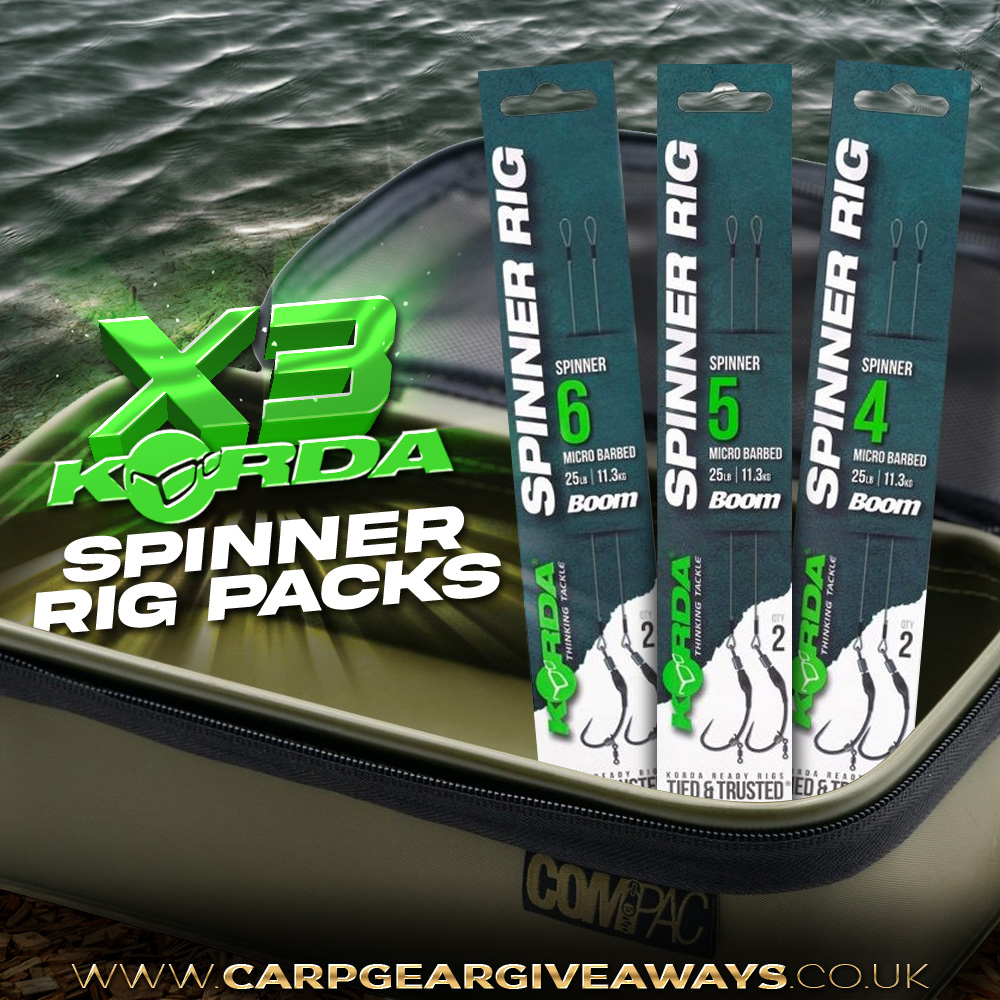 95 ENTRIES ONLY -  3x KORDA SPINNER RIG PACKS 