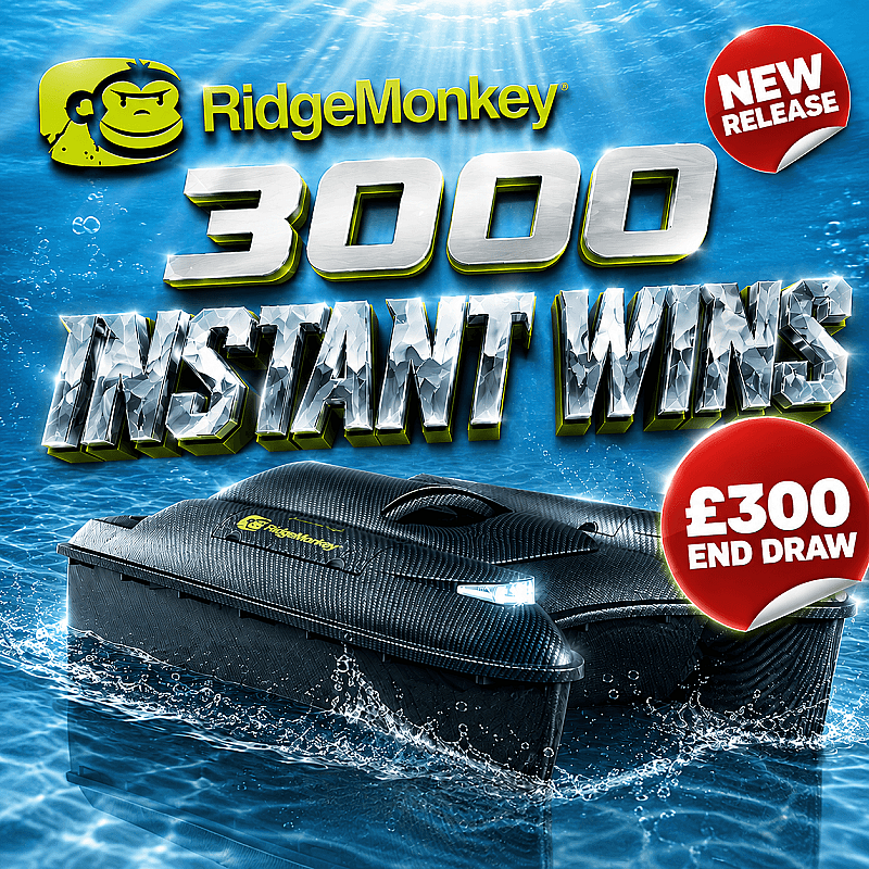 25x RIDGEMONKEY 3000 BAIT BOATS + £300 END DRAW