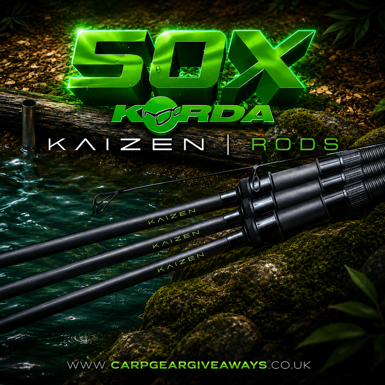 FUN SPONTI FOR 5P 50x KAIZEN GREEN 3 ROD SETS + JACKPOTS WITH NETS!