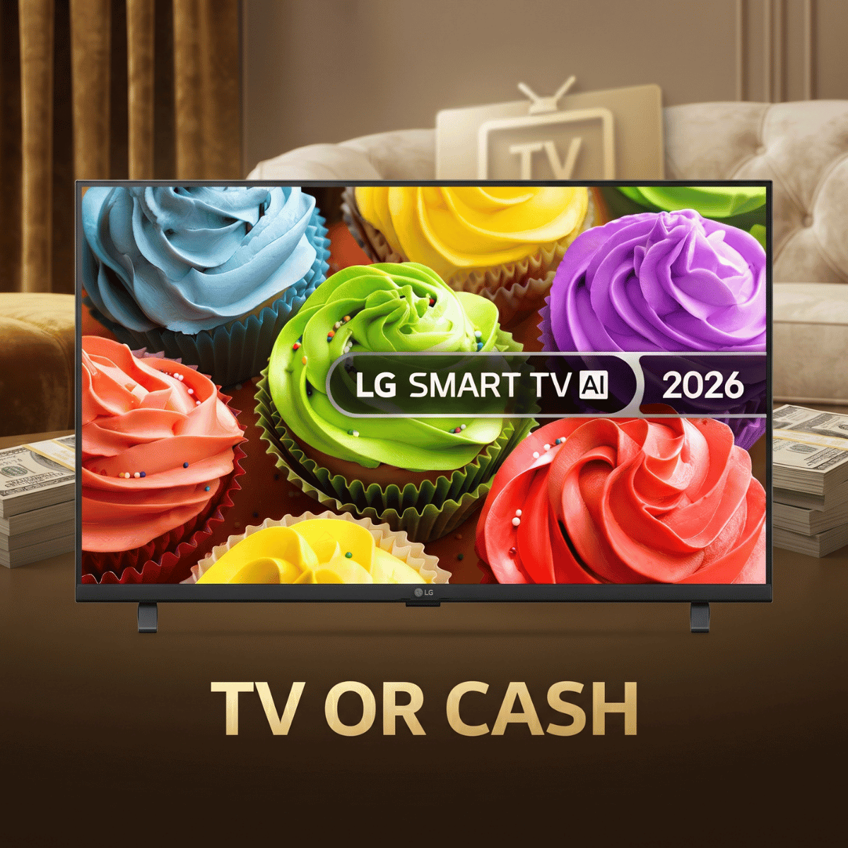 LG 32" Smart HD HDR LED TV or CASH 