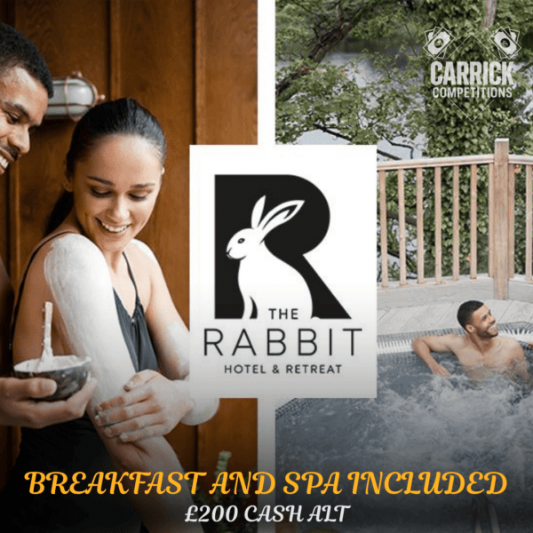 The Rabbit hotel stay for 2 - Bed Breakfast and Spa included!