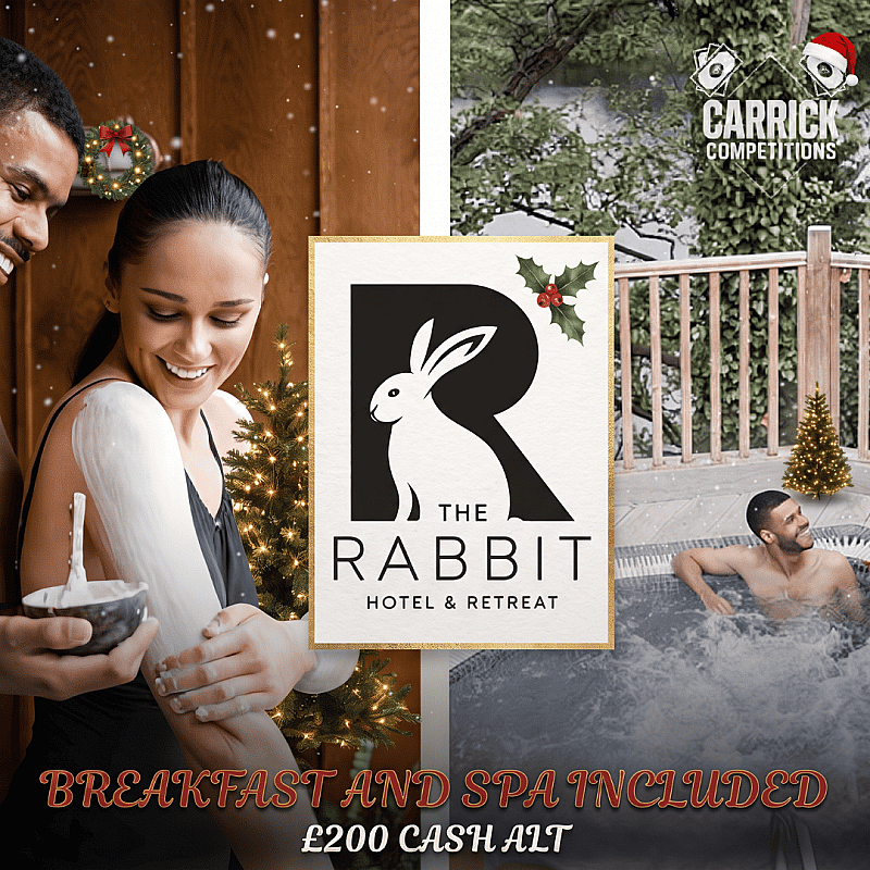 The Rabbit hotel stay for 2 - Bed Breakfast and Spa included!