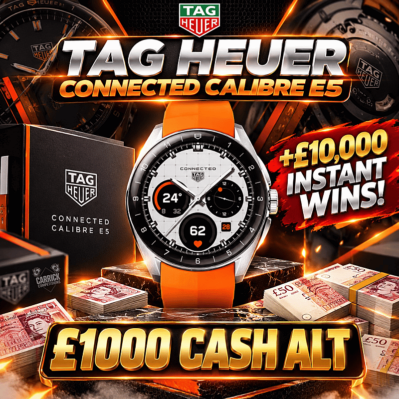 TAG HEUER CONNECTED CALIBRE E5 + £10,000 INSTANT WINS!