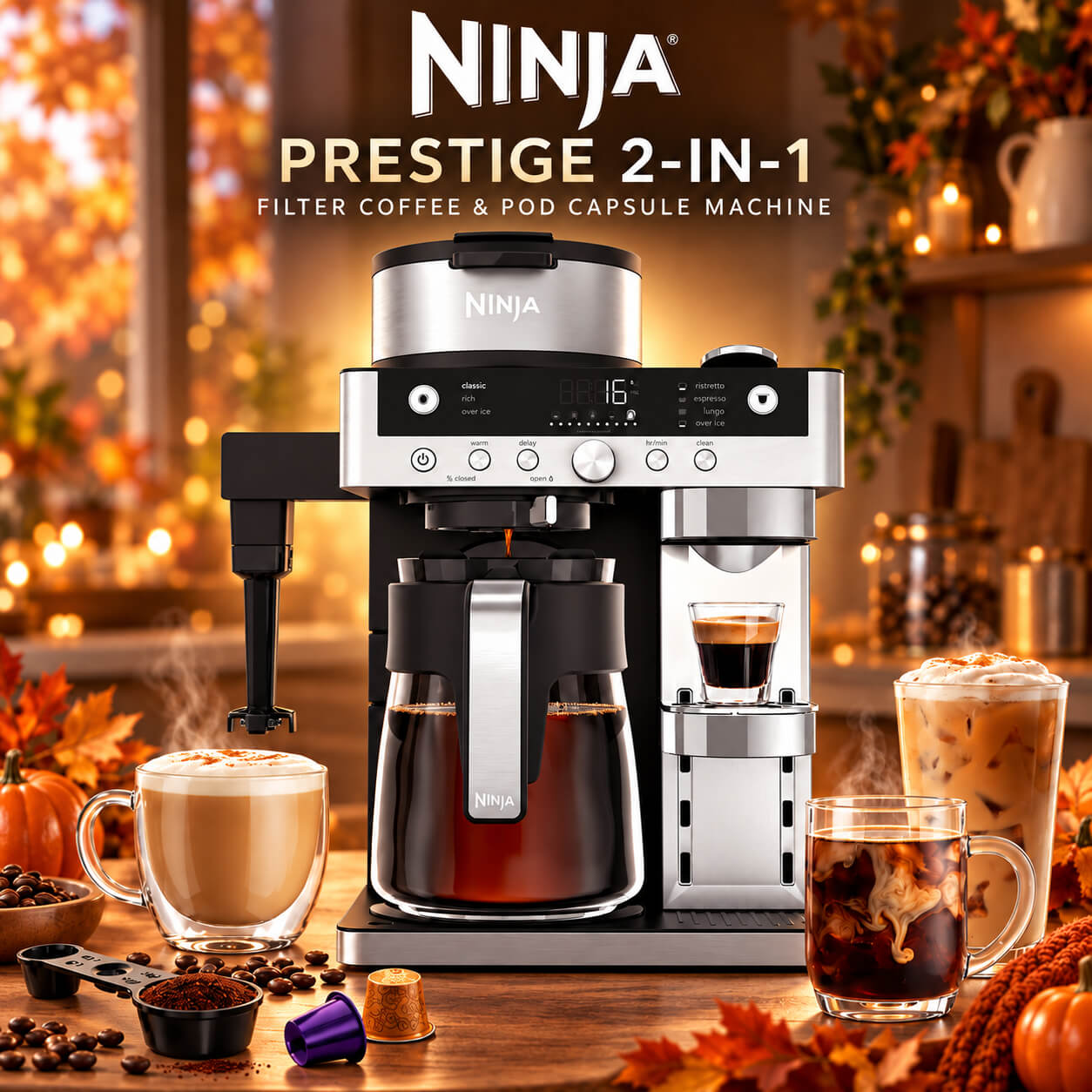 Ninja Prestige 2-in-1 Filter Coffee and Pod Capsule Machine