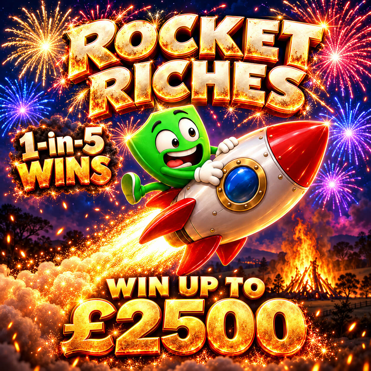 Rocket Riches! 1-in-5 Chance to Win Instantly + £500 Jackpot