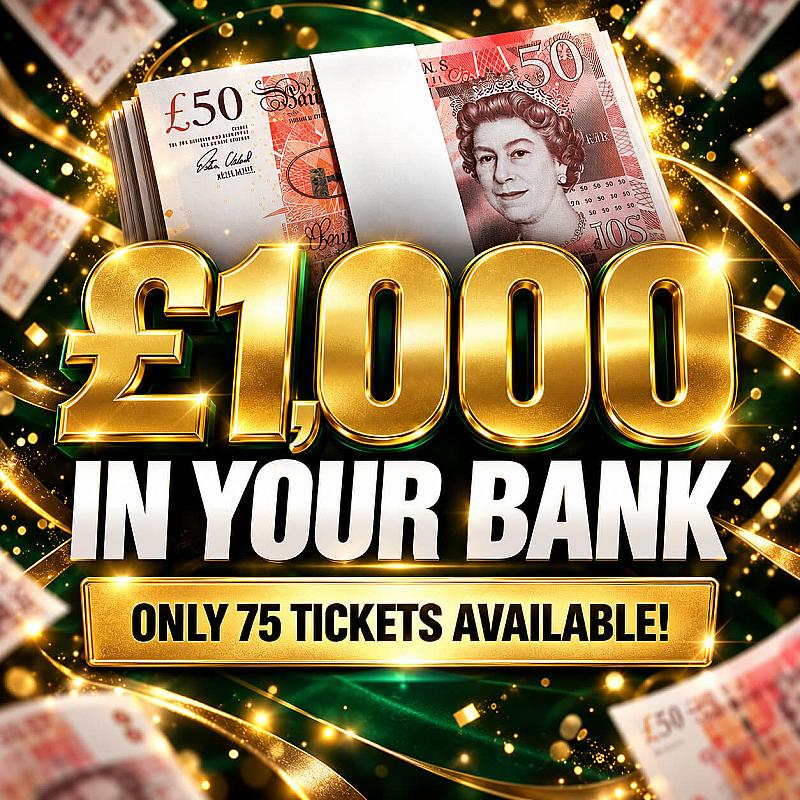 £1,000 Cash! SUPER HIGH ROLLER JUST 75 TICKETS!