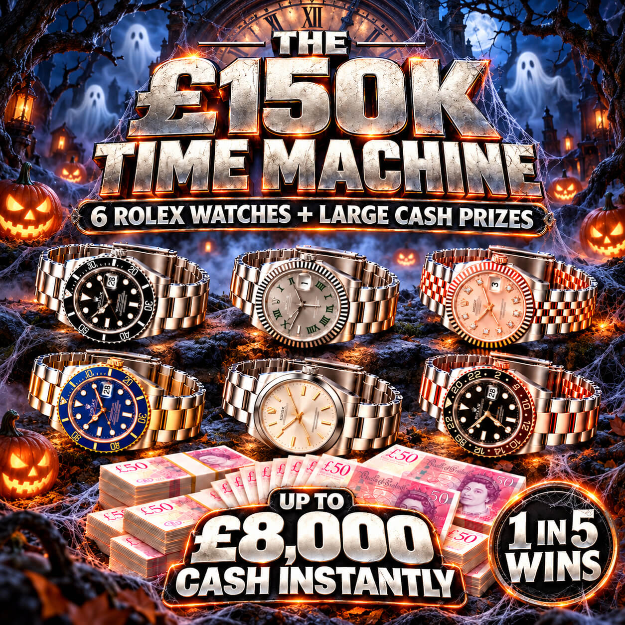 THE £150K TIME MACHINE INSTANT WIN - HIGH ROLLER!