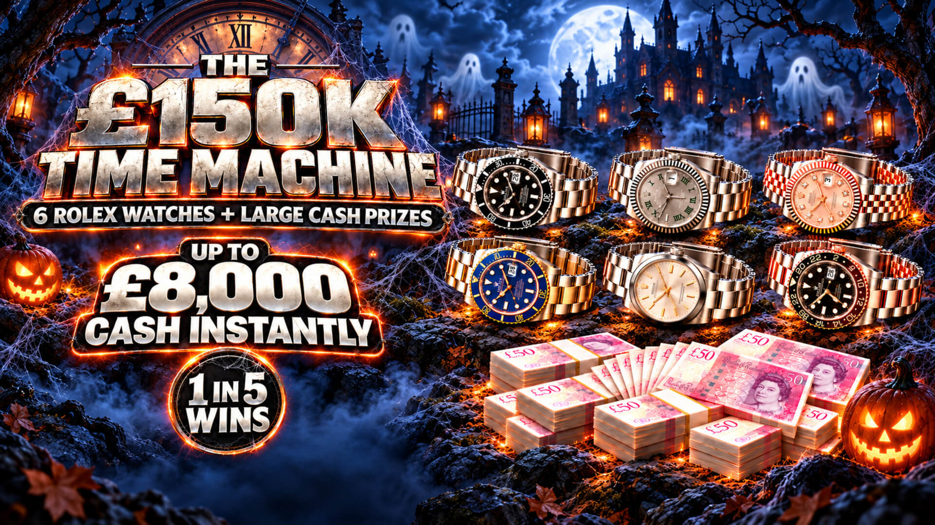 THE £150K TIME MACHINE INSTANT WIN - HIGH ROLLER!