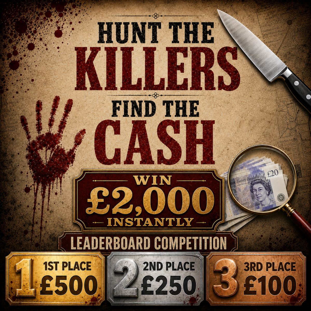 Hunt the Killers, Find the Cash – Win £2,000 Instantly! Leaderboard Competition