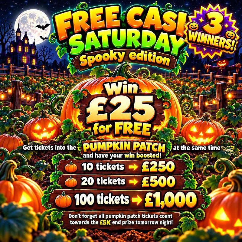 SPOOKY FREE CASH SATURDAY - 3 WINNERS!