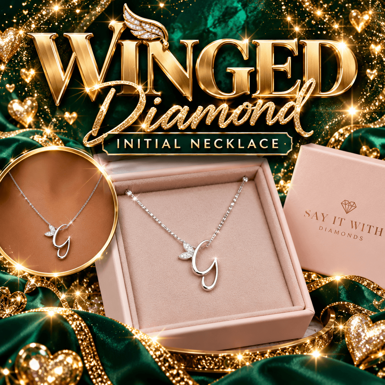 🎁 Diamond Initial Necklace 🎁