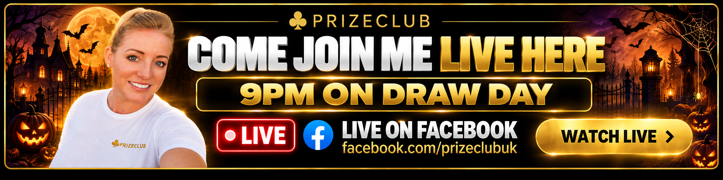 Come join Debbie live on Facebook at 9pm on draw day