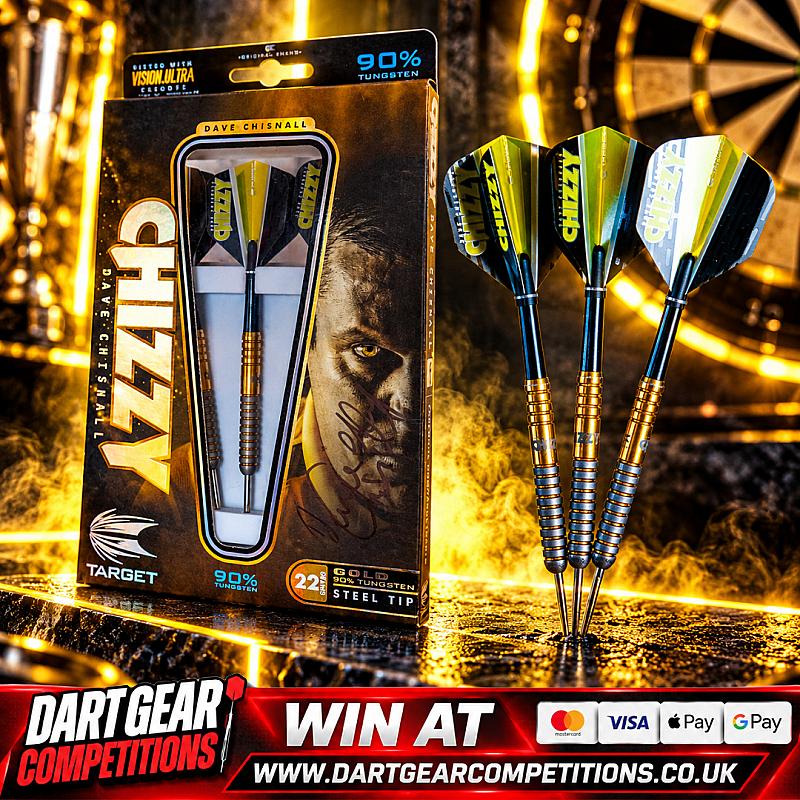 WIN LIMITED EDITION DAVE CHISNALL GOLD DARTS 