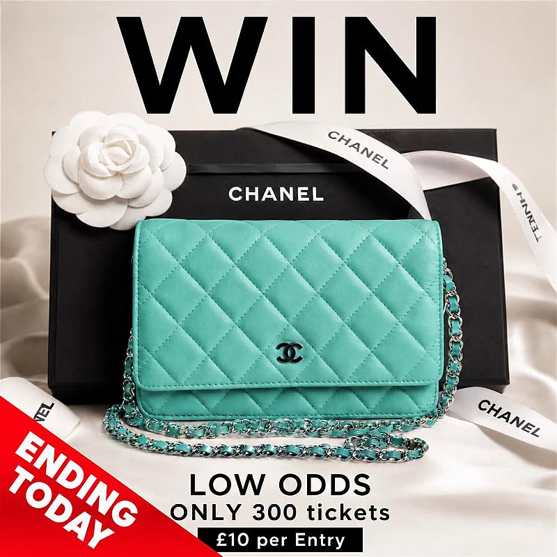 CHANEL TURQUOISE WALLET ON CHAIN BAG
