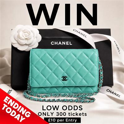 CHANEL TURQUOISE WALLET ON CHAIN BAG
