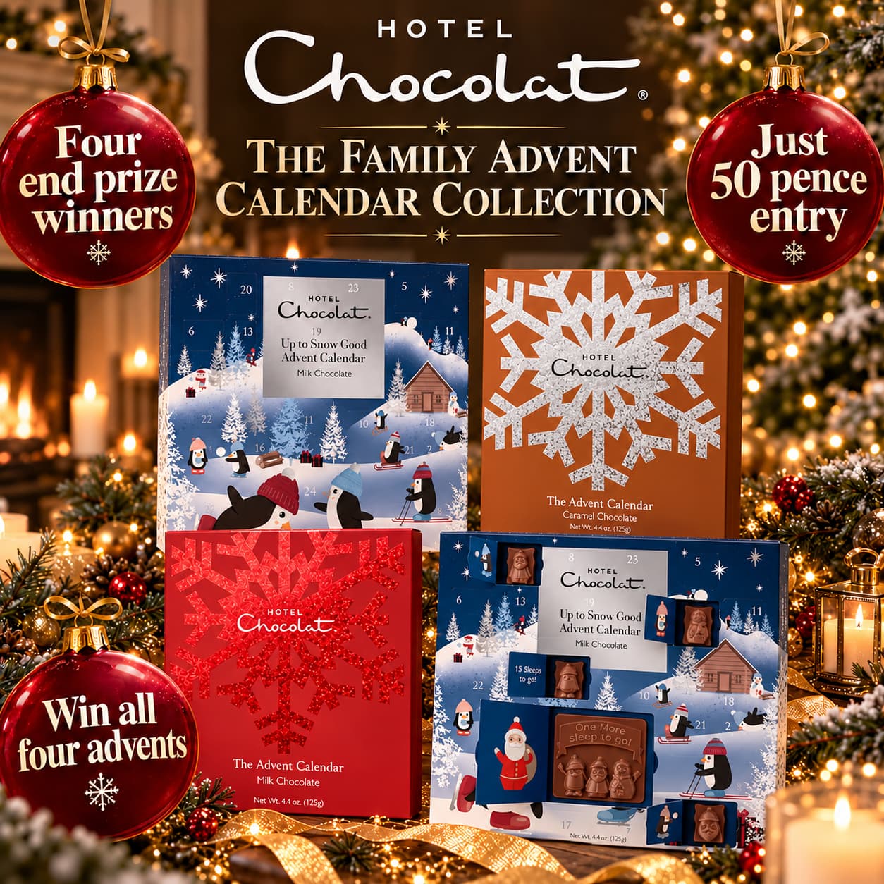 X 4 winners of Hotel Chocolat The Family Advent Calendar Collection!