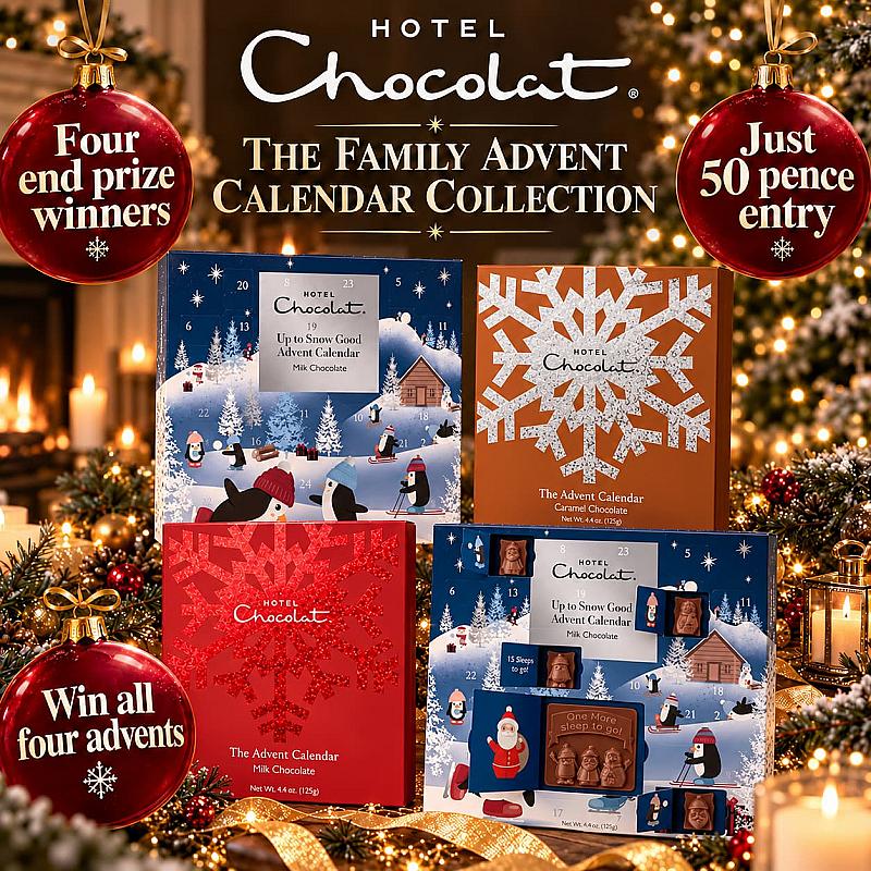 X 4 winners of Hotel Chocolat The Family Advent Calendar Collection!