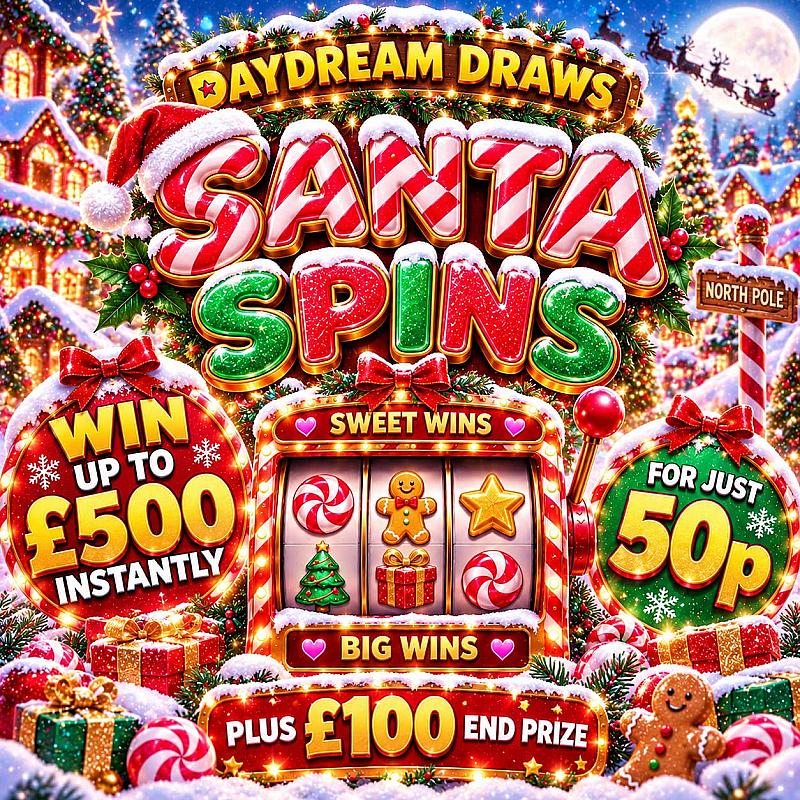 SANTA SPINS WIN UP TP £500 INSTANTLY
