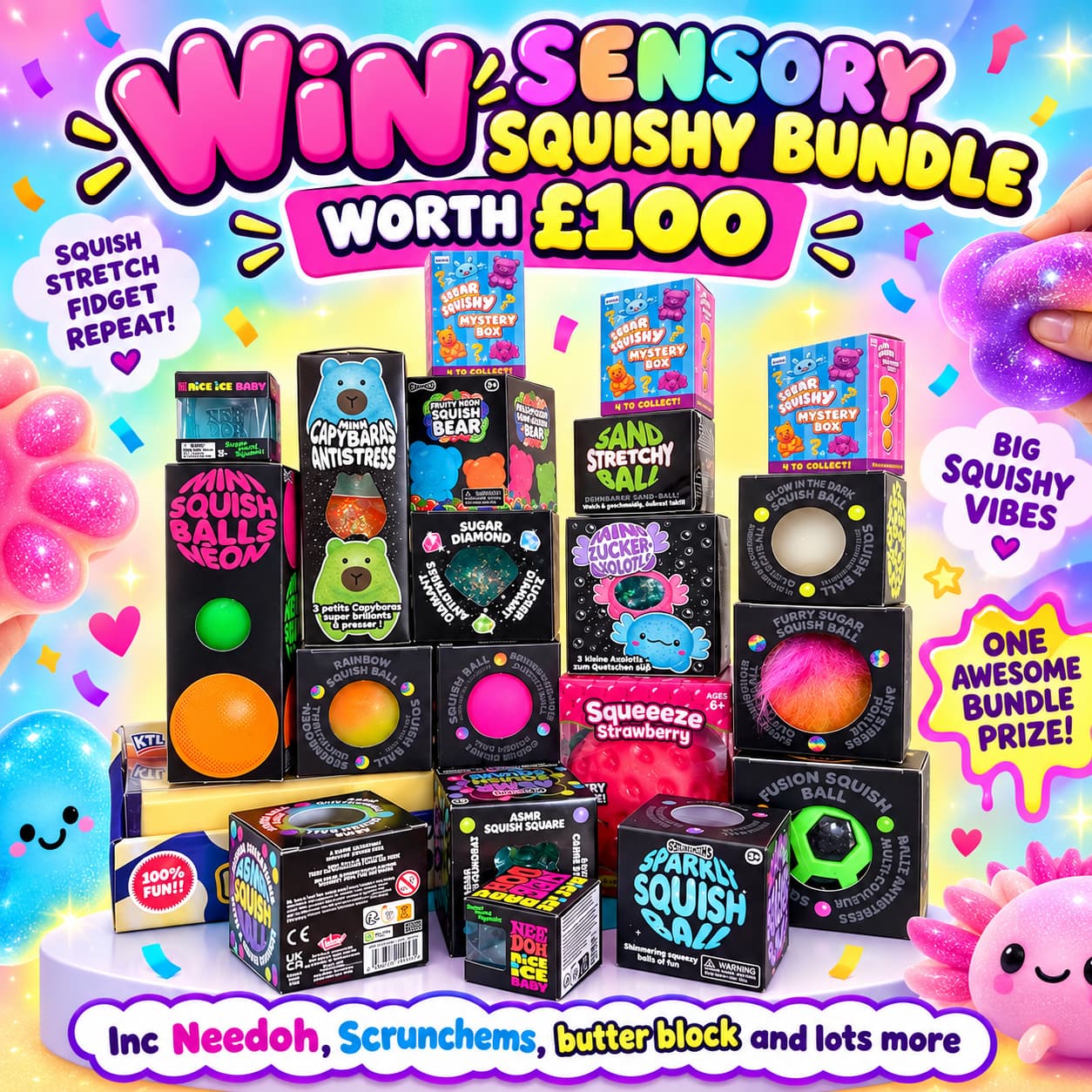 £100 SENSORY SQUISHY BUNDLE  (INC NEEDOH & SCRUNCHEMS) 