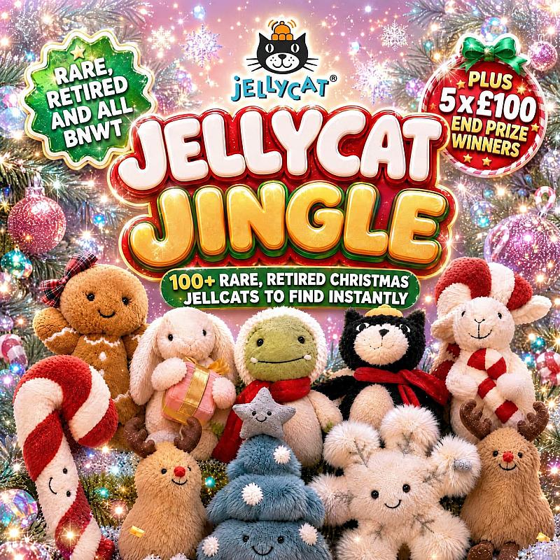 JELLYCAT JINGLE 105 INSTANT WINS + 5 £100 CASH END PRIZE WINNERS