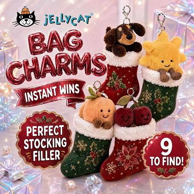 JELLYCAT BAG CHARM INSTANT WINS - 9 TO FIND