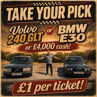Take Your Pick! BMW E30, Volvo 240 GLT or £4000 Cash!