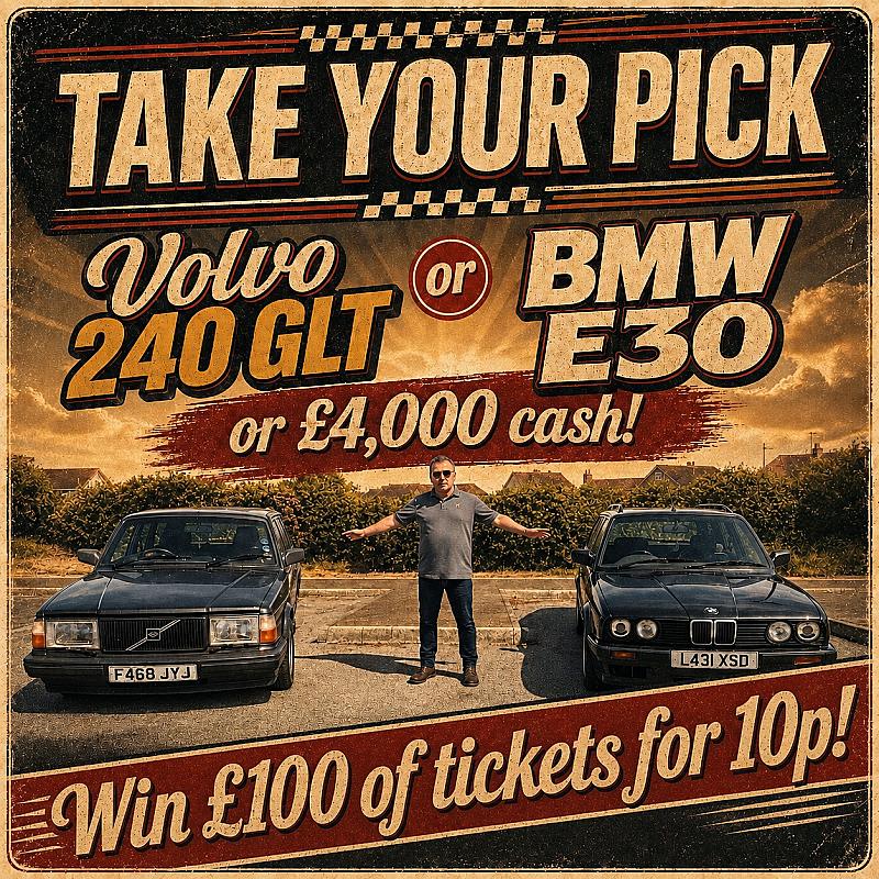 Win £100 of Tickets into BMW, Volvo or £4,000 Cash Competition