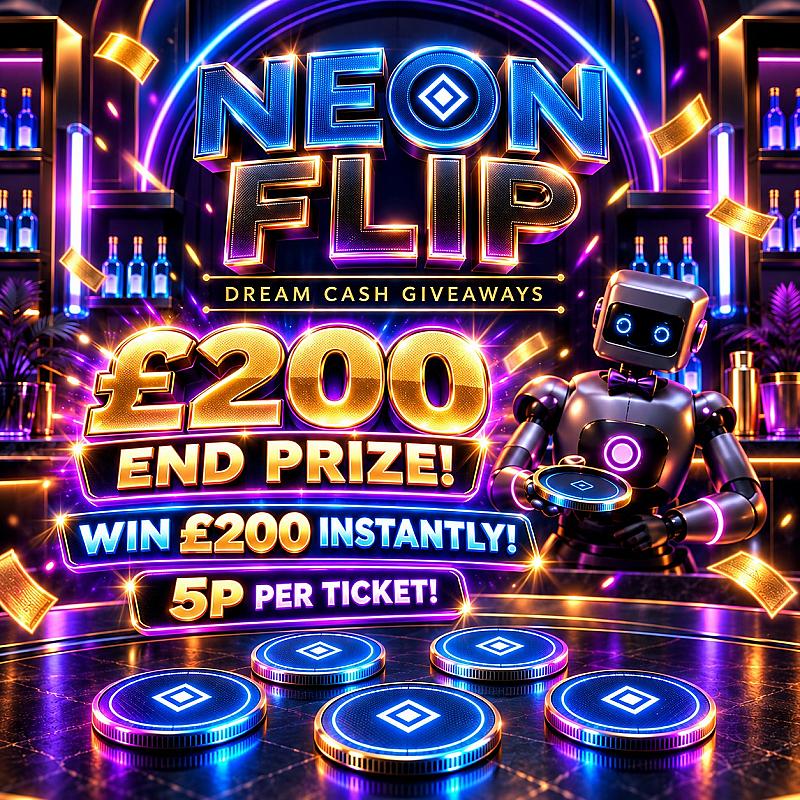 Neon Flip! £200 End Prize and Win Up To £200 Instantly