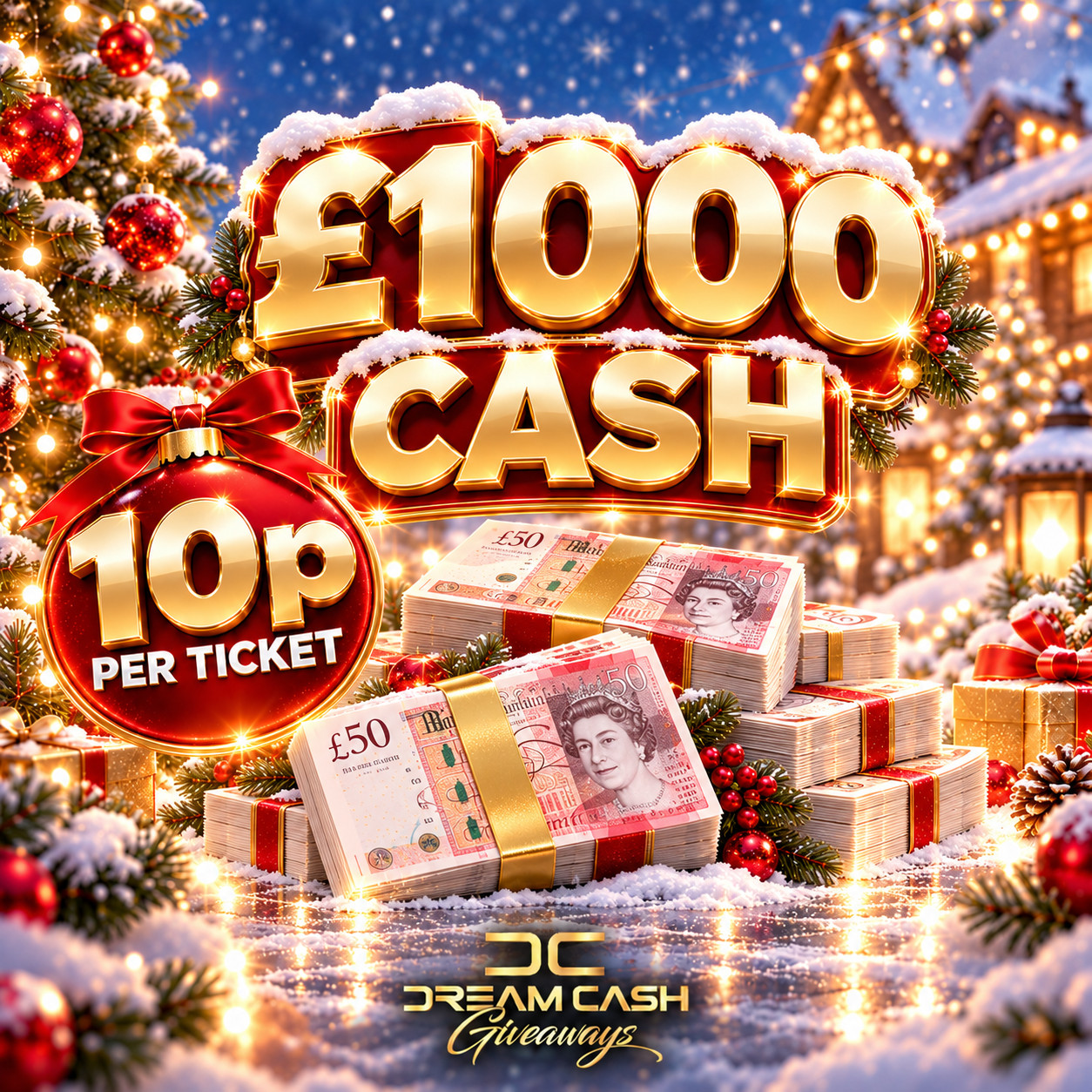 Win £1000 Tax Free Cash for 10p
