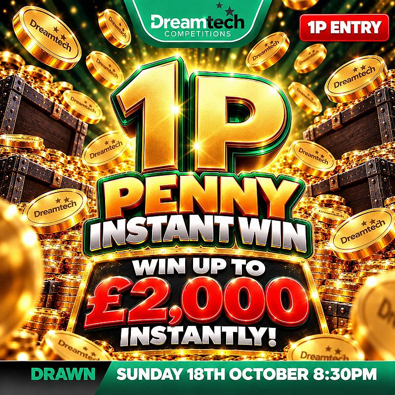 PENNY INSTANT WIN | WIN Upto £2,000 For 1p + £250 Jackpot