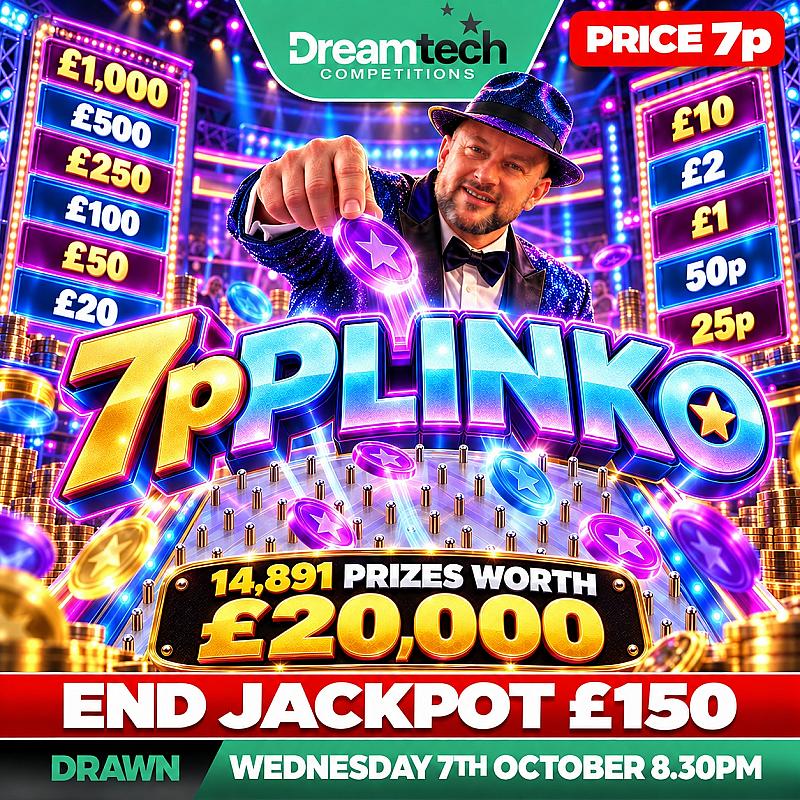 7p PLINKO | 14,891 Prizes Worth £20k + £150 End Prize
