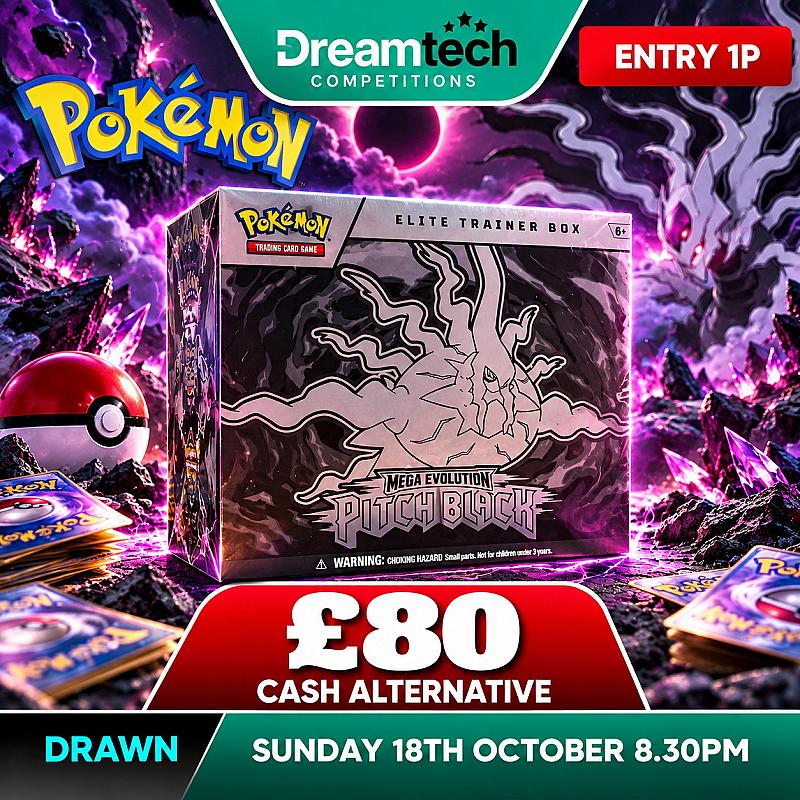WIN This Brand New & Sealed Pokemon Mega Evolution Pitch Black Elite Trainer Box