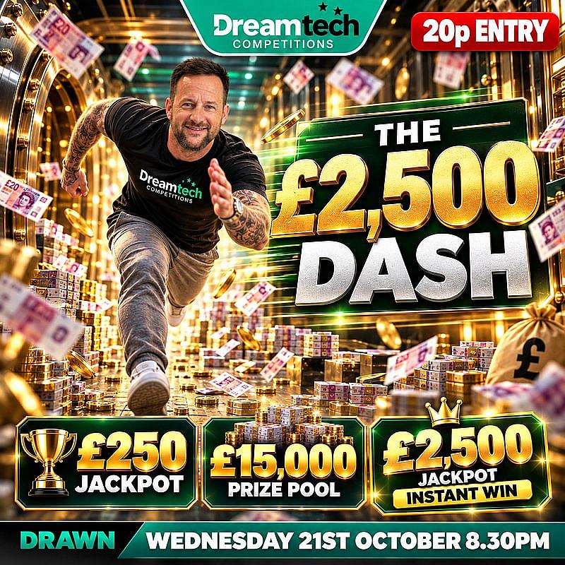 The £2,500 RUSH | £15k Prize Pool With a £2,500 Jackpot | £250 End Prize