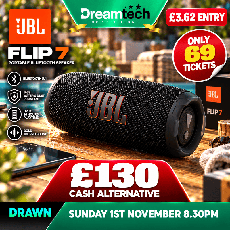 JUST 69 TICKETS: WIN a JBL Flip2 Portable Bluetooth Speaker