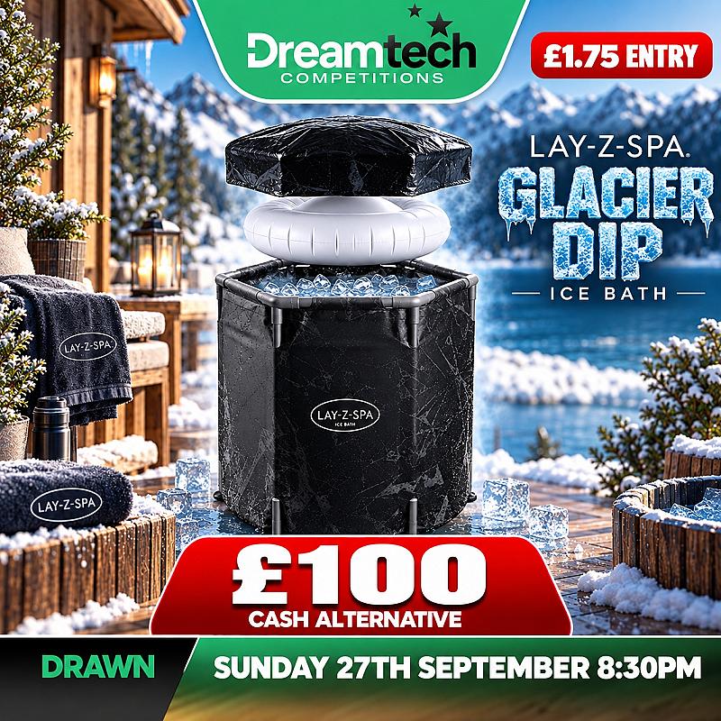 LOW ODDS WIN a Lazy Spa Glacial Dip Ice Bath Recovery Pod with Pump