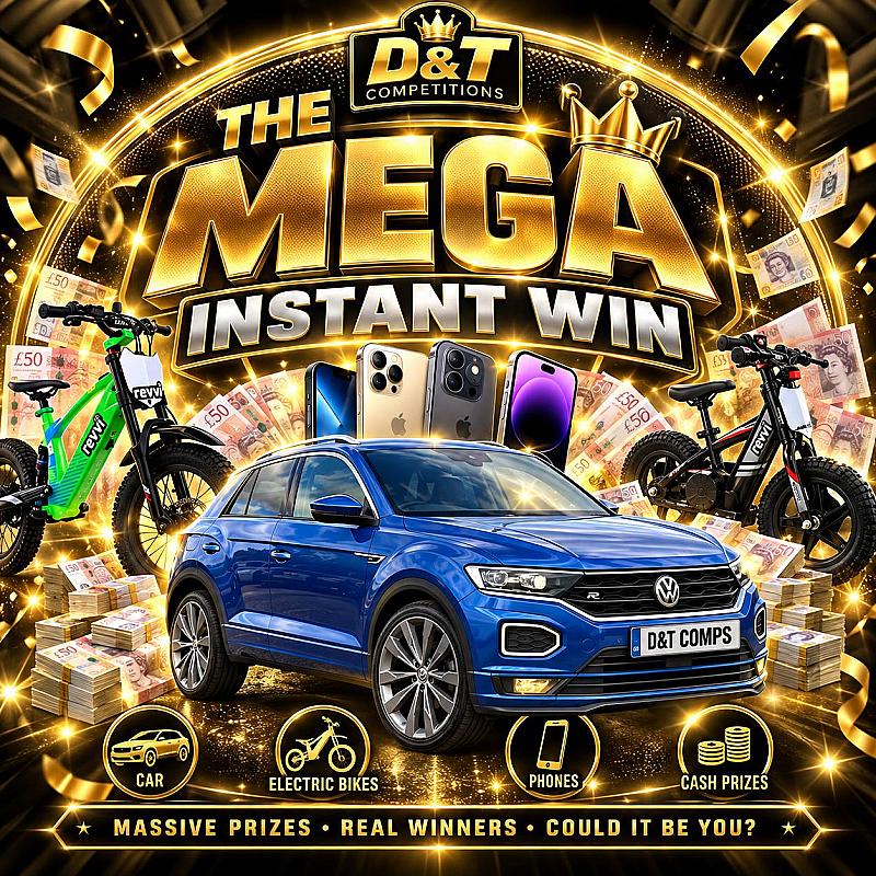 MEGA INSTANT WINS + £500 END PRIZE
