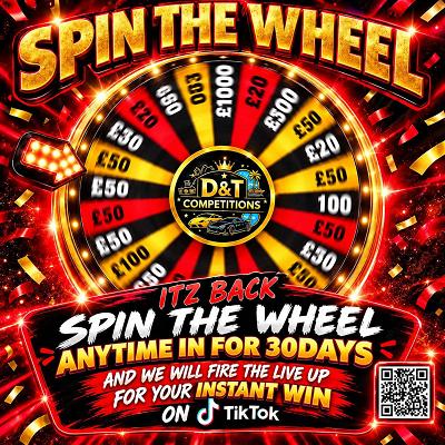 🔴 LIVE ON TIKTOK – SPIN THE WHEEL + INSTANT WINS LIVE FOR 30 DAYS🔴
