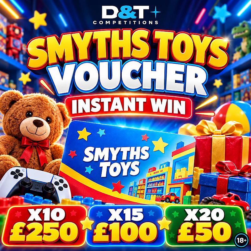 Smyths Giftcards Instant Wins + £250 Smyths Giftcard End Prize