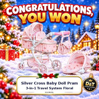 Silver Cross Baby Doll Pram 3-In-1 Travel System Floral