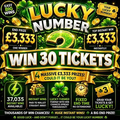 30 TICKETS IN LUCKY NUMBER 3 