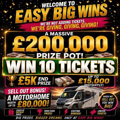 10 TICKETS - £200K PRIZE POT 