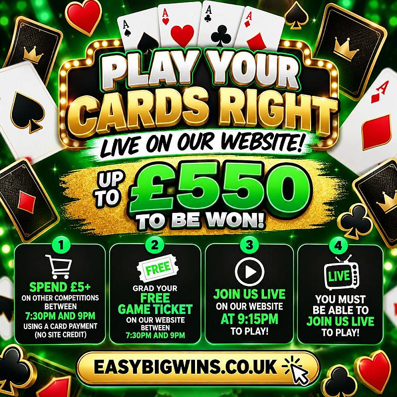 PLAY YOUR CARDS RIGHT TONIGHT LIVE 