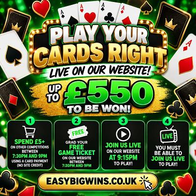 PLAY YOUR CARDS RIGHT TONIGHT LIVE 